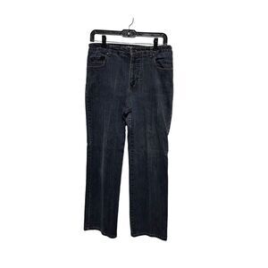 305-002 Kim‎ Rogers Straight Jeans Women's 8P 8 30x28 Blue Mid Rise Stretch